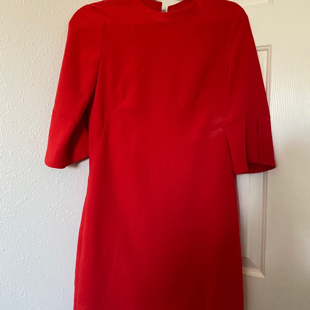 H&M- Bright Red, A-Line, Business Casual Dress